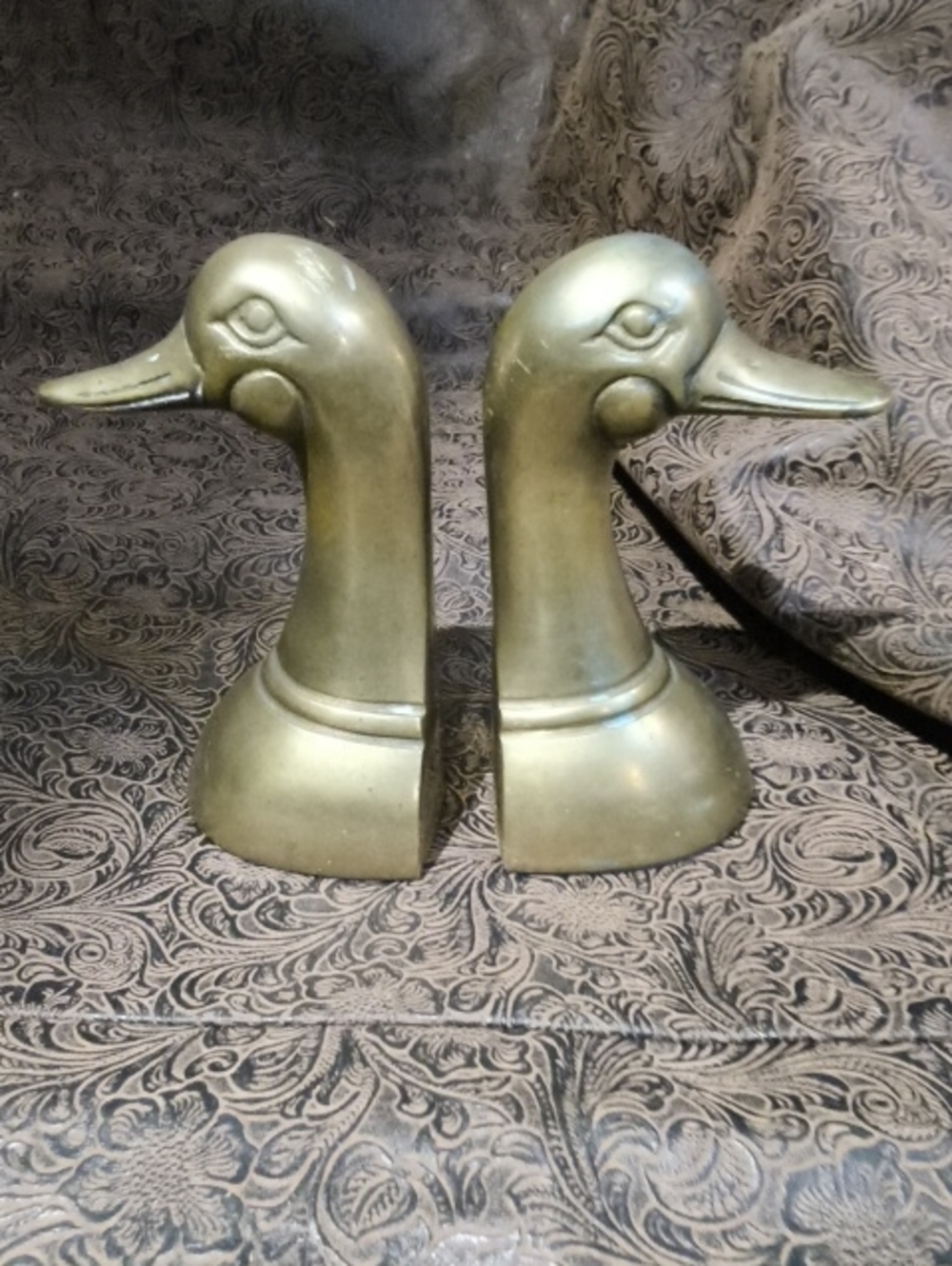 Brass Duck Head Bookends - Elegant Gold Home Art, Vintage, Academia,Artsy,Contem